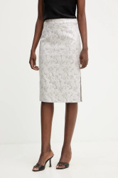 Sukně Luisa Spagnoli stříbrná barva, midi, pouzdrová, 542517