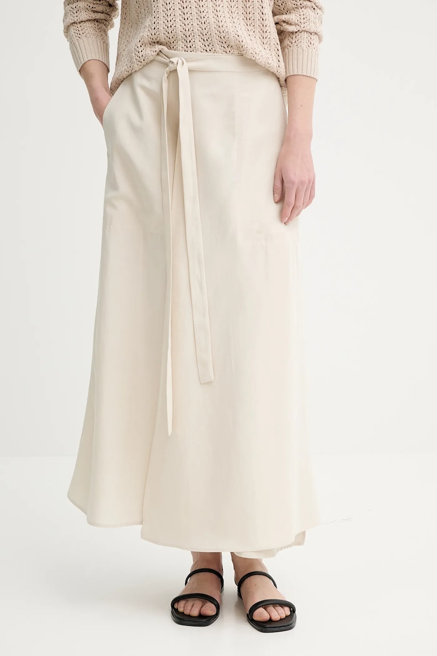 Sukně Marc O'Polo béžová barva, midi, áčková, 504122420059