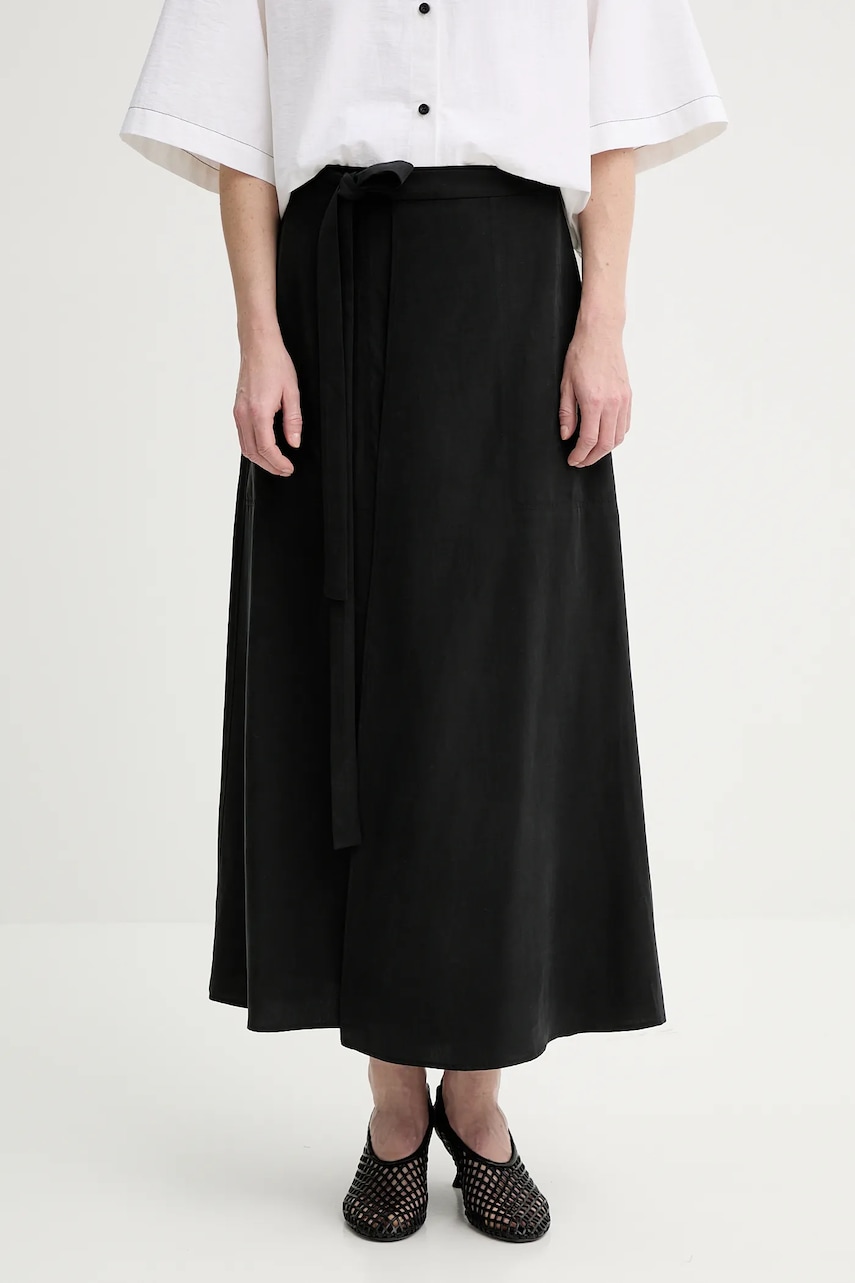 Sukně Marc O'Polo černá barva, midi, áčková, 504122420059