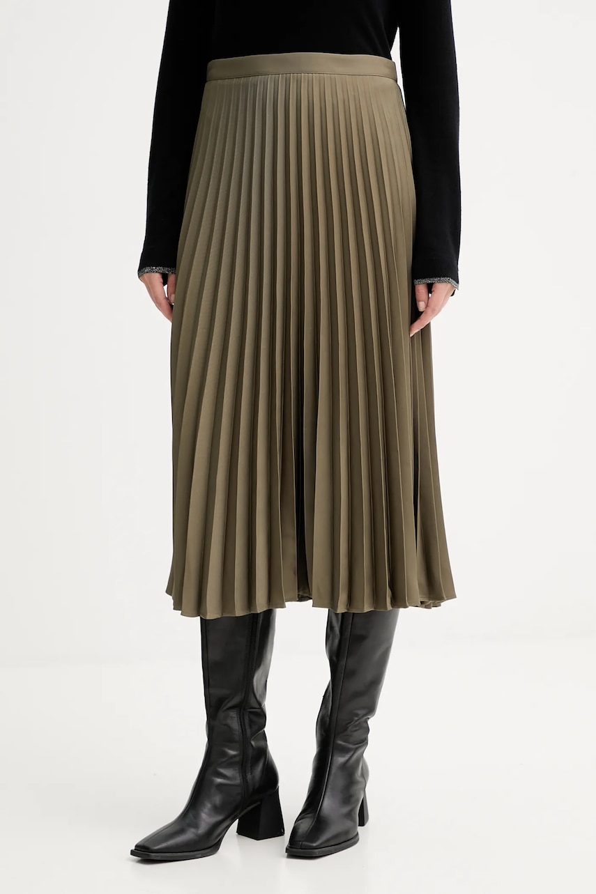 Sukně Marc O'Polo zelená barva, midi, áčková, 5000007059