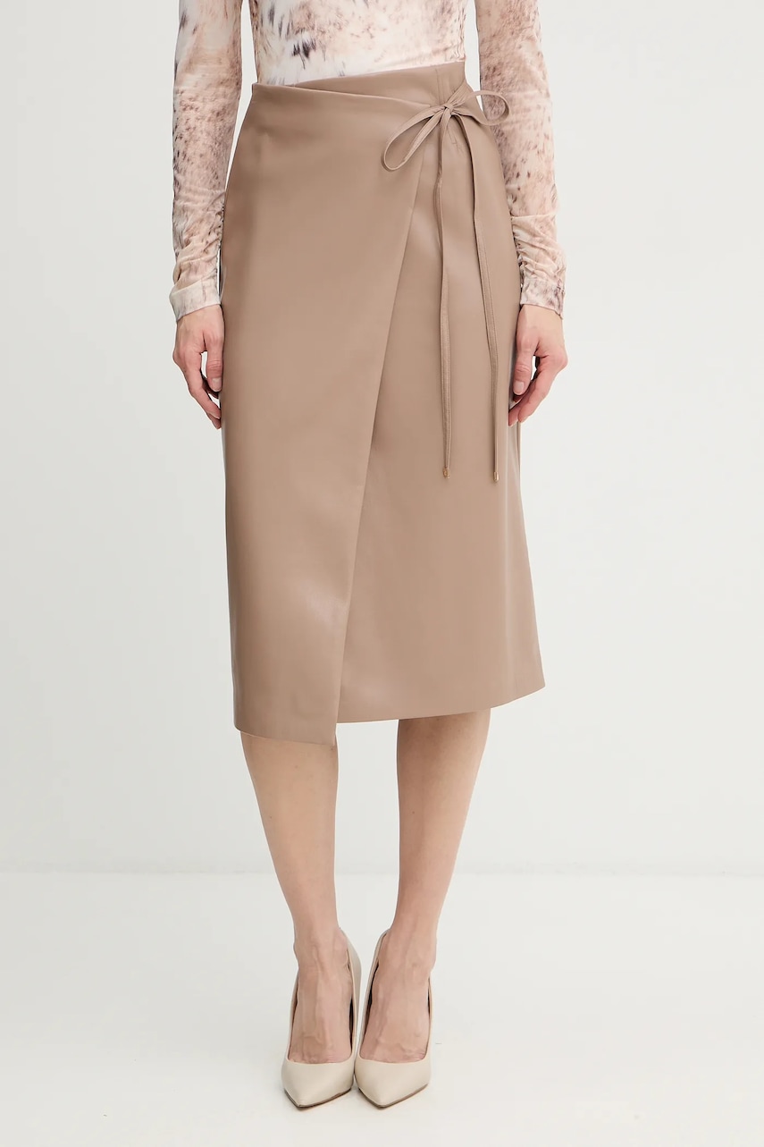 Sukně Marciano by Guess GLADYS béžová barva, midi, pouzdrová, 5BGD07 7389A