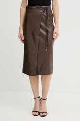 Sukně Marciano by Guess GLADYS hnědá barva, midi, pouzdrová, 5BGD07 7389A