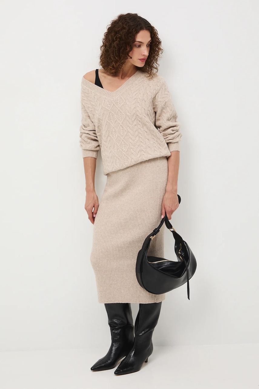 Sukně Medicine béžová barva, maxi