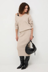 Sukně Medicine béžová barva, maxi