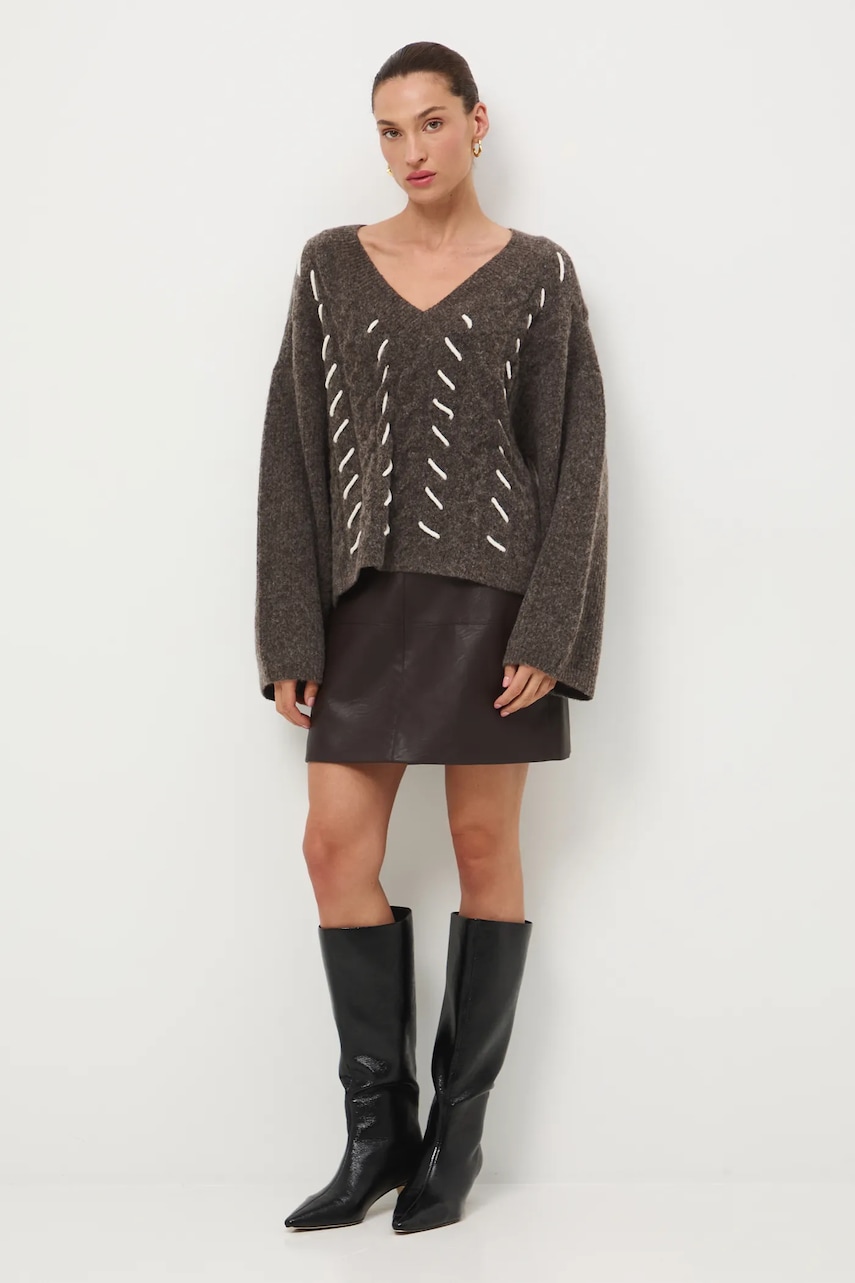 Sukně Medicine hnědá barva, mini