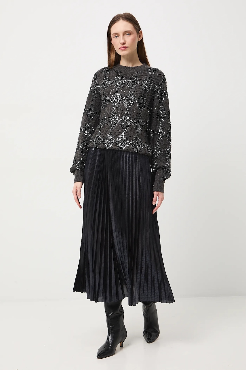 Sukně Medicine tmavomodrá barva, midi, áčková