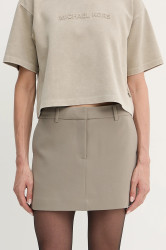 Sukně MICHAEL Michael Kors hnědá barva, mini, MF470FEENX