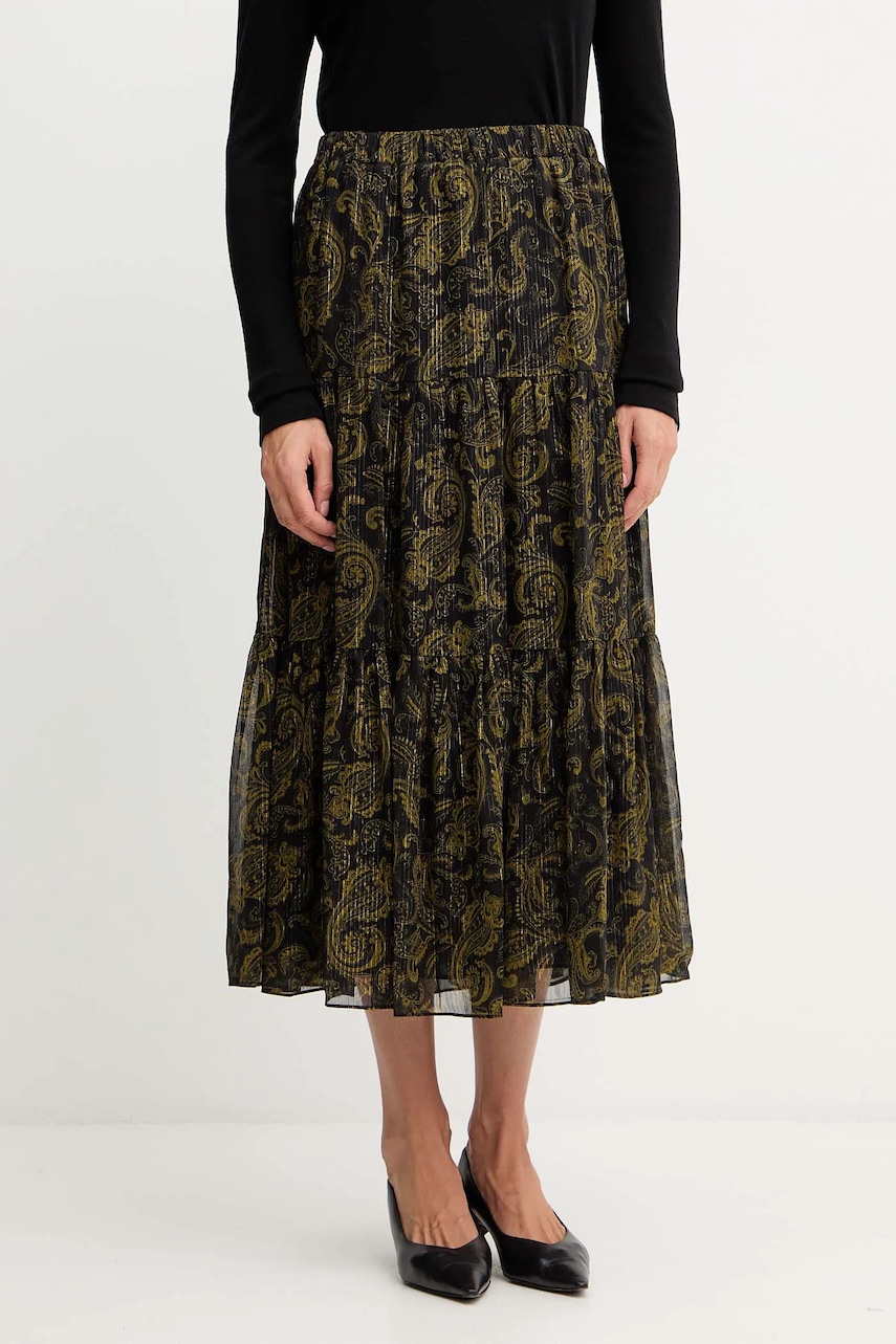 Sukně MICHAEL Michael Kors zelená barva, midi, áčková, MF570K9JX1