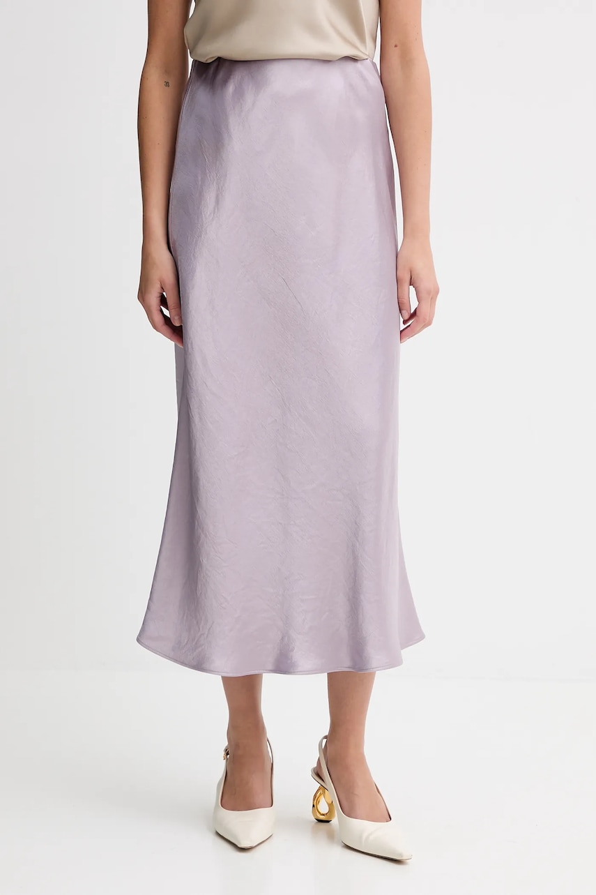 Sukně MM ALESSIO fialová barva, midi, áčková, 2526106018600