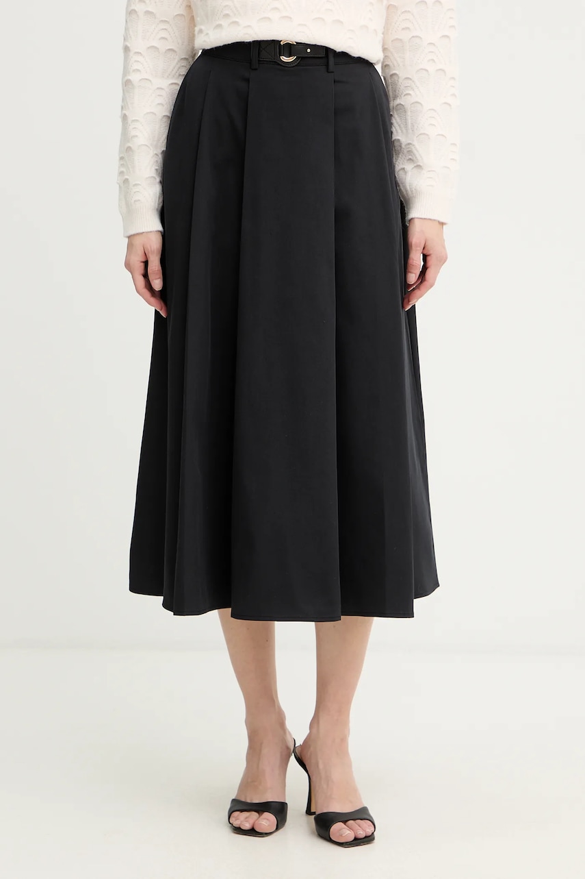 Sukně Morgan černá barva, midi, áčková, JOKER.F