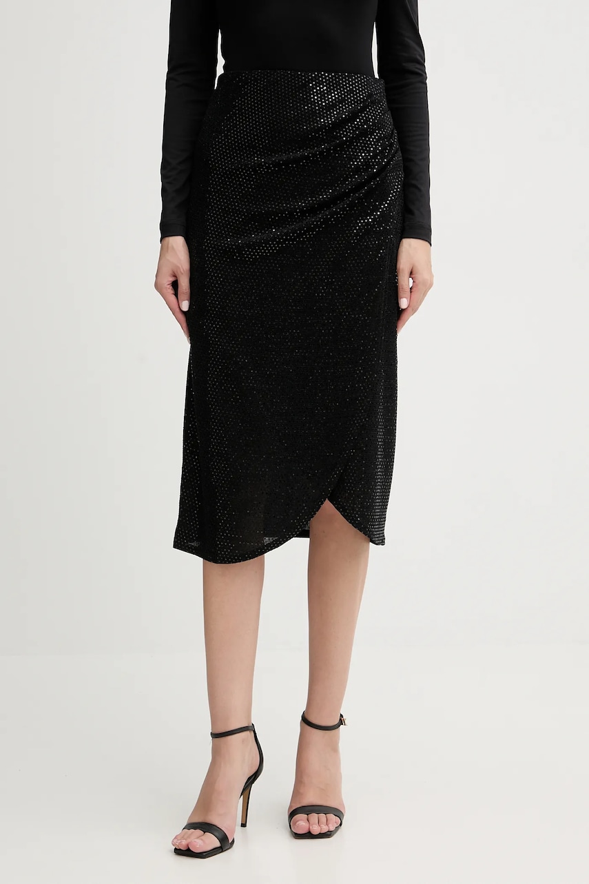 Sukně Morgan černá barva, midi, JOLIVIA