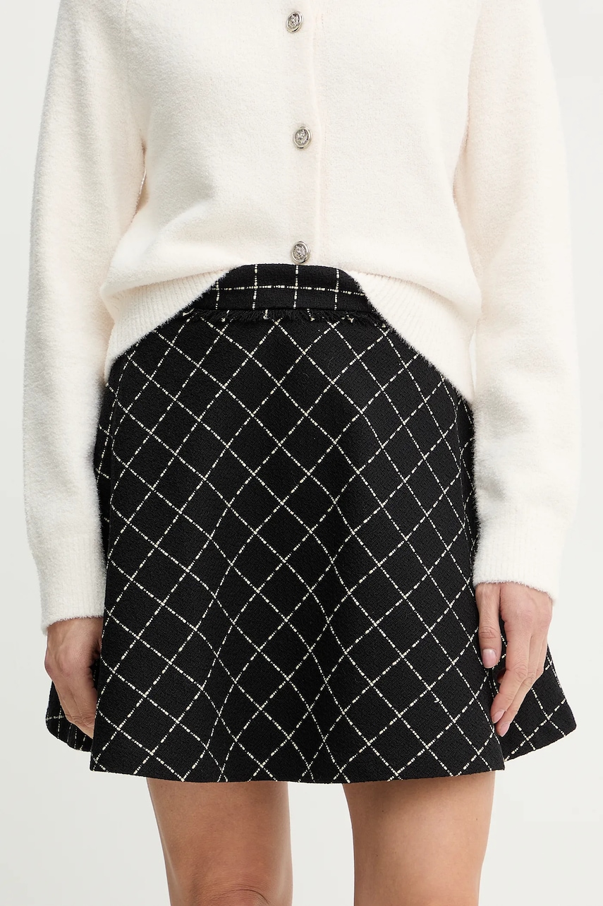 Sukně Morgan černá barva, mini, áčková, JILMA