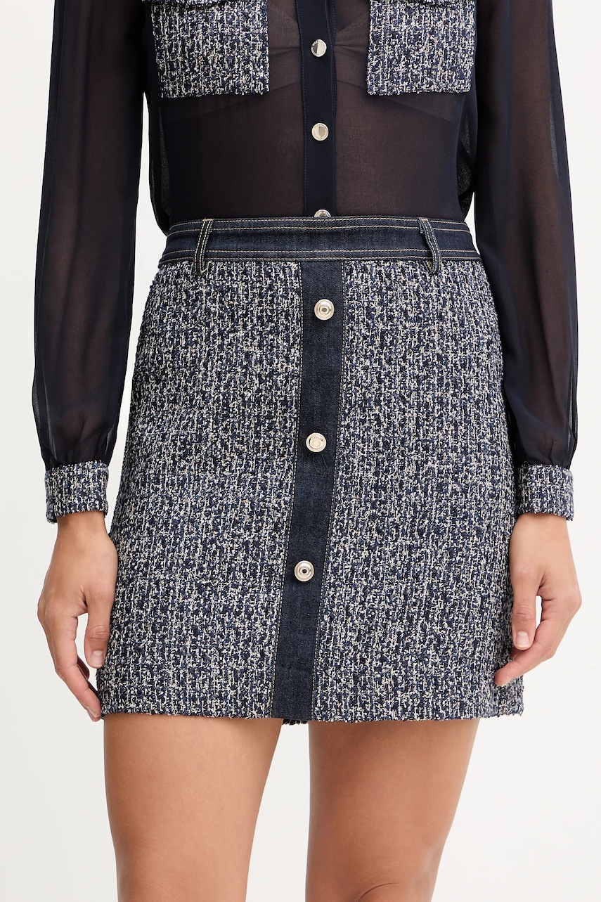 Sukně Morgan tmavomodrá barva, mini, áčková, JOSCAR