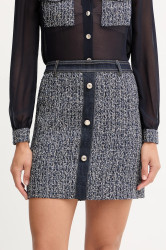 Sukně Morgan tmavomodrá barva, mini, áčková, JOSCAR