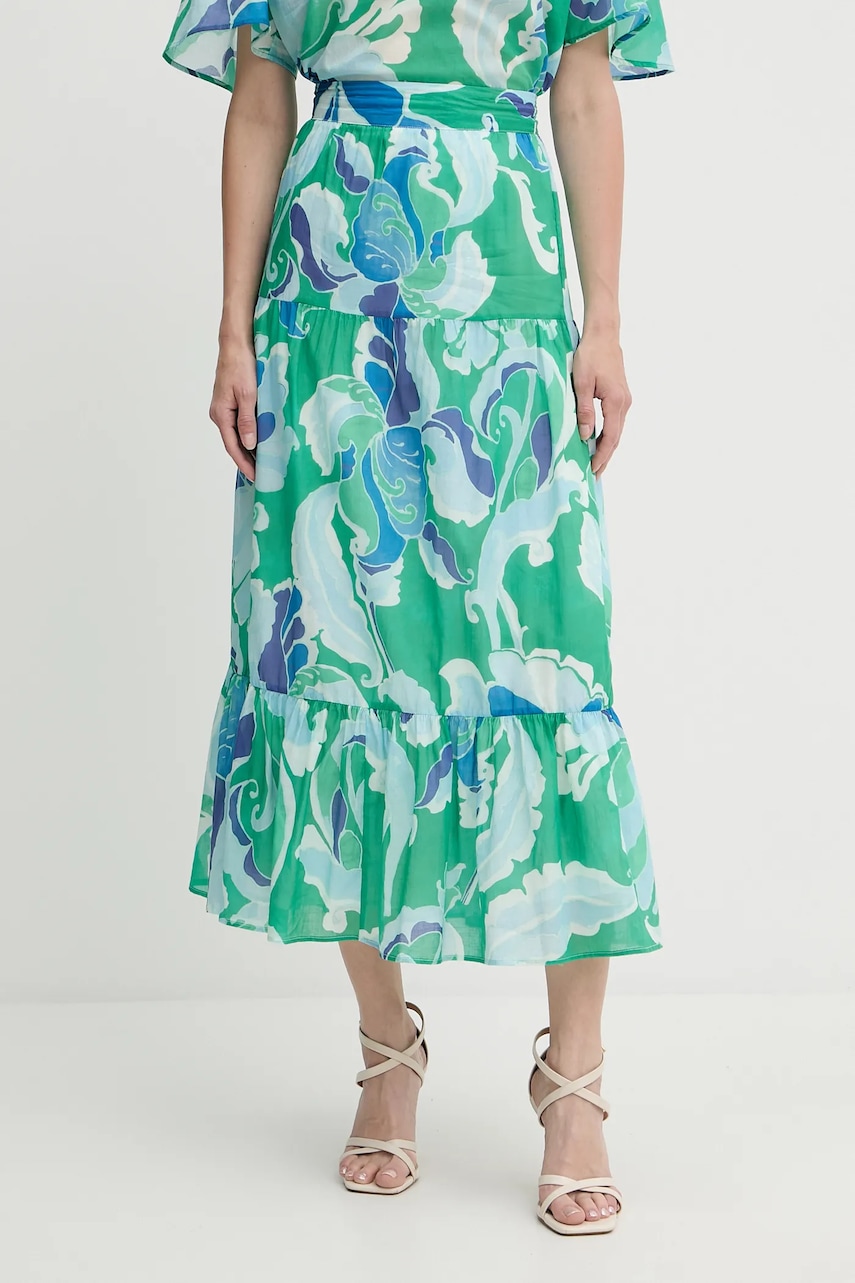 Sukně Morgan zelená barva, maxi, áčková, JFLIX.F