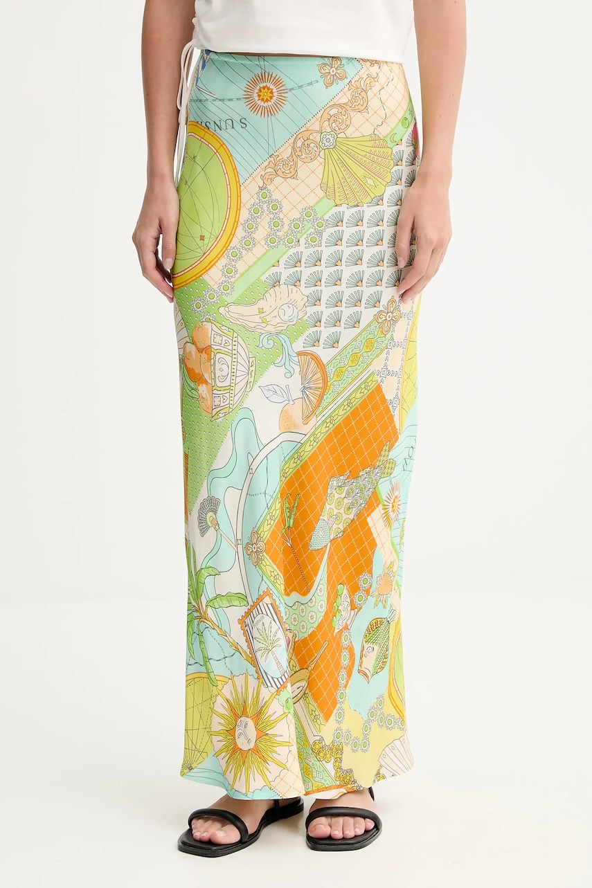 Sukně Never Fully Dressed Dorris modrá barva, maxi, NFDSK712