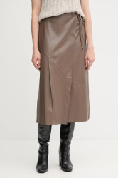 Sukně OUI hnědá barva, midi, áčková, 94517