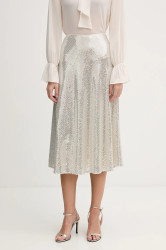 Sukně OUI stříbrná barva, midi, áčková, 96029