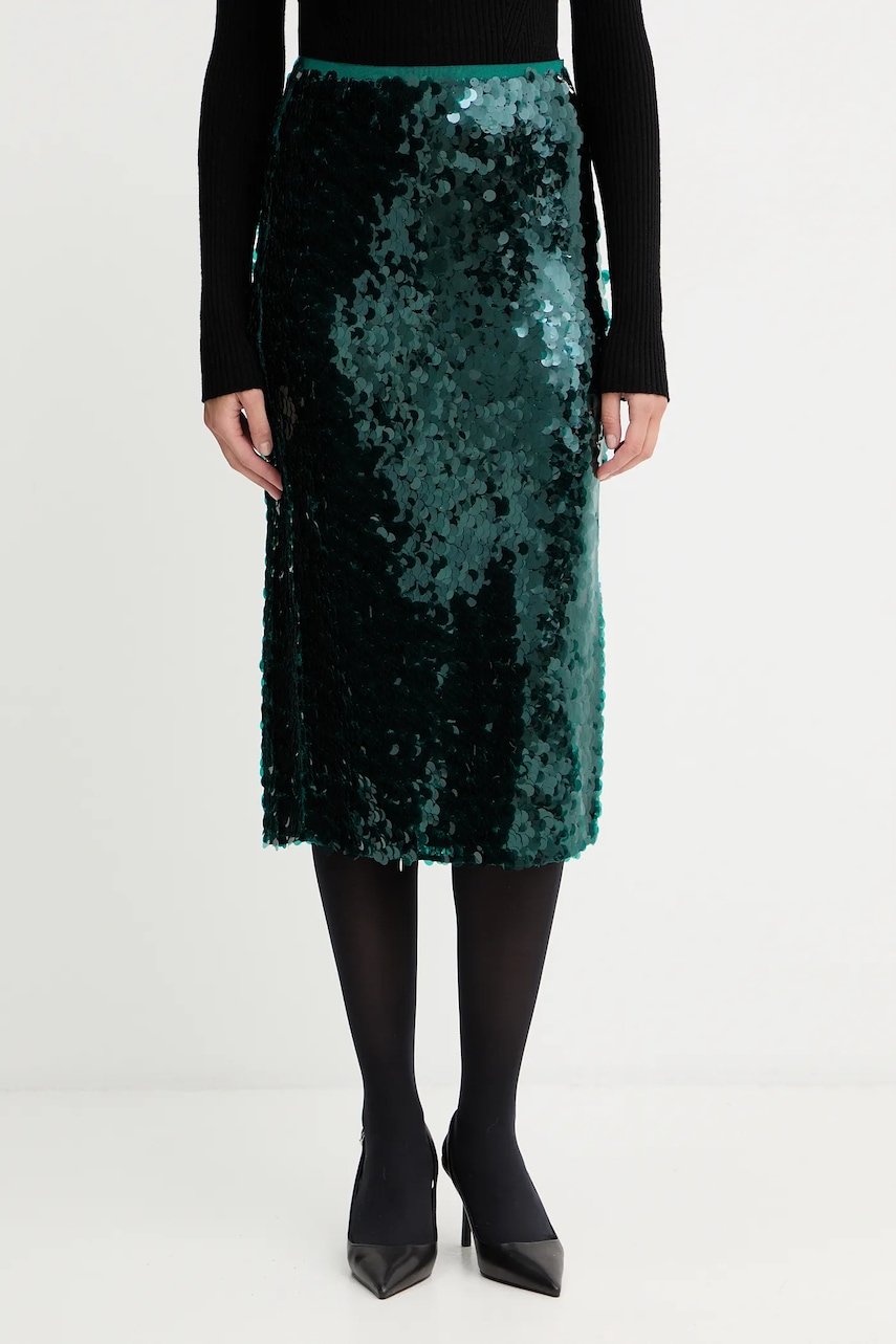 Sukně Patrizia Pepe zelená barva, midi, 2G1040 J345