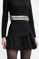 Sukně Pinko černá barva, mini, áčková, 105767 A2QV