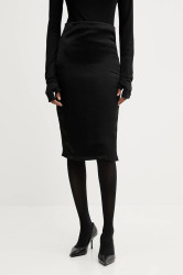 Sukně PRESSIAT černá barva, midi, pouzdrová, PRE711FW24