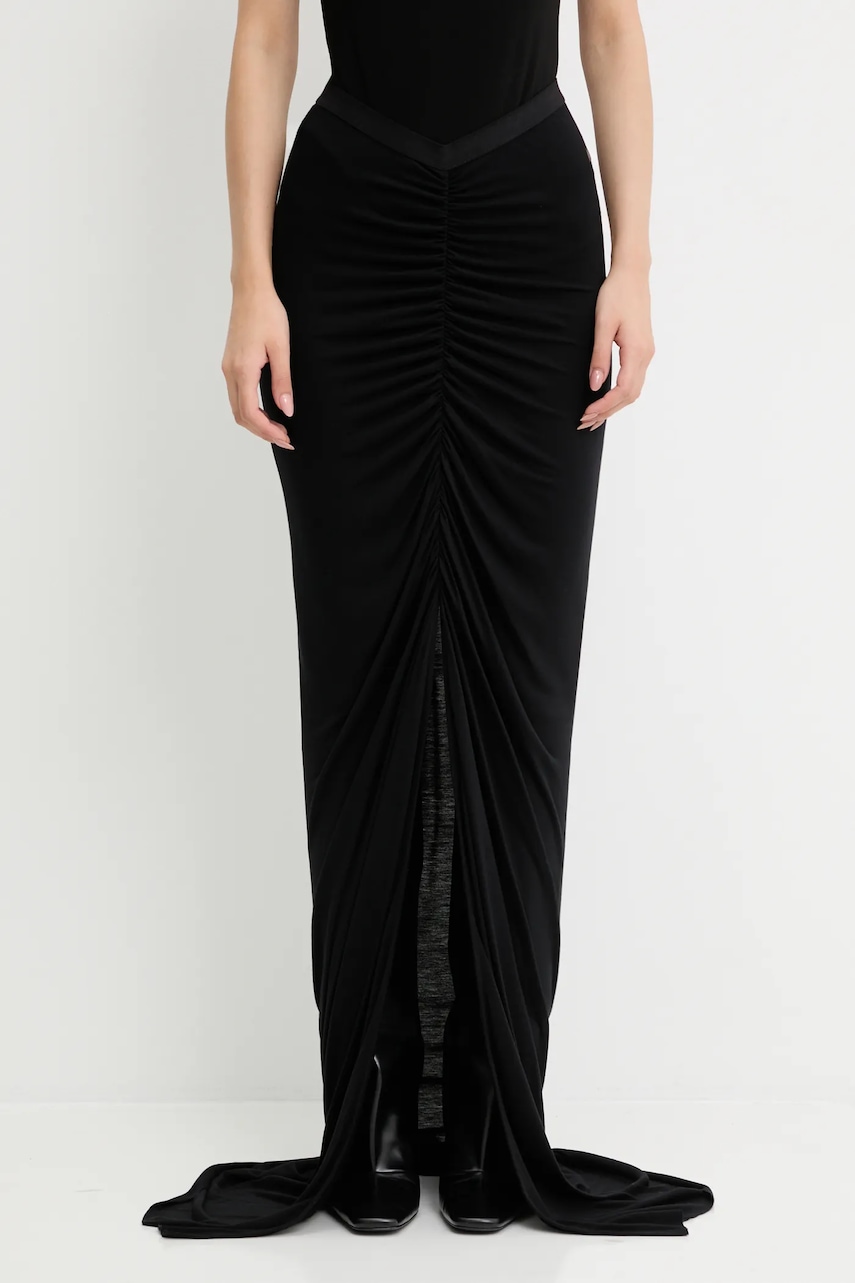 Sukně Rick Owens Lilies Poppy černá barva, maxi, LI02E3317.RV