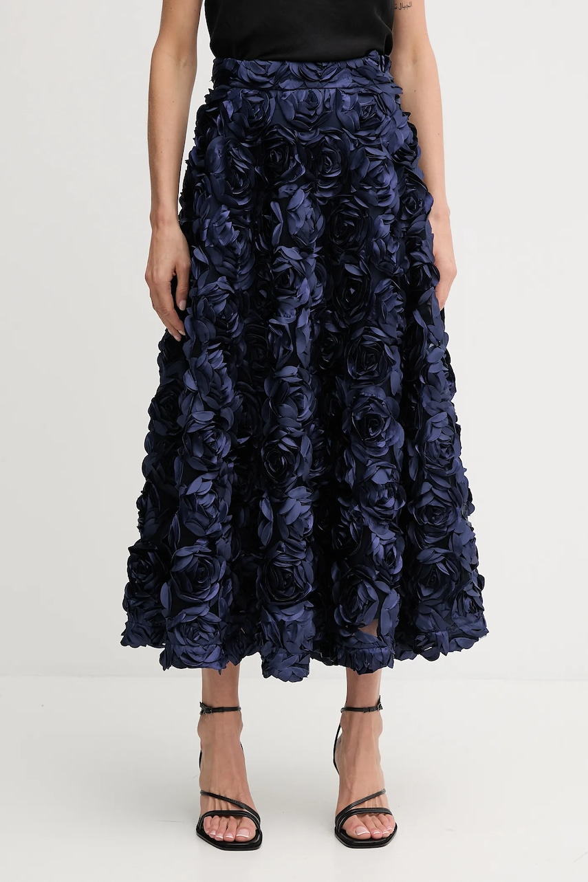 Sukně Rotate tmavomodrá barva, maxi, áčková, 1150251725