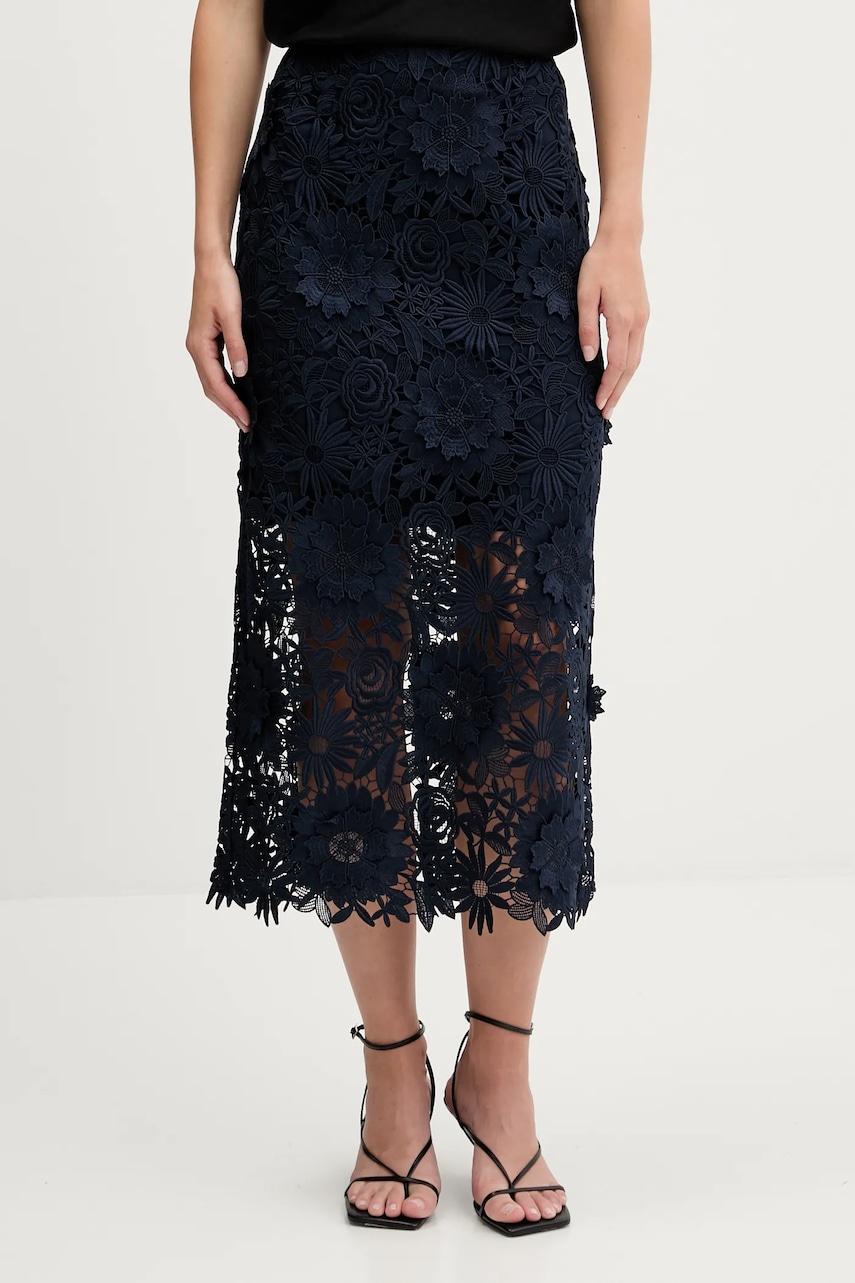 Sukně Rotate tmavomodrá barva, midi, pouzdrová, 1150341725