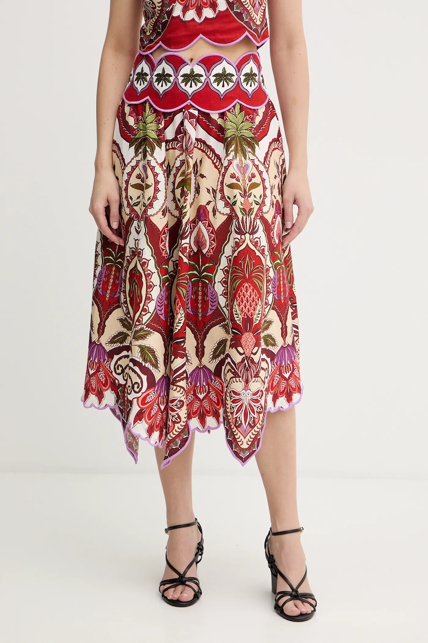 Sukně s přídavkem lnu Farm Rio