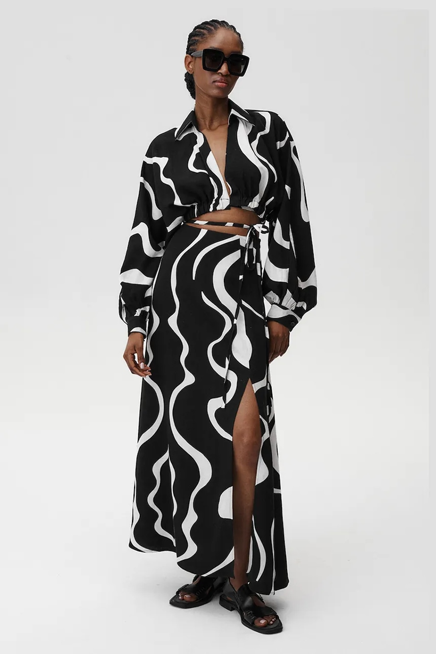 Sukně s příměsí lnu Undress Code Athena Skirt více barev, maxi, 904