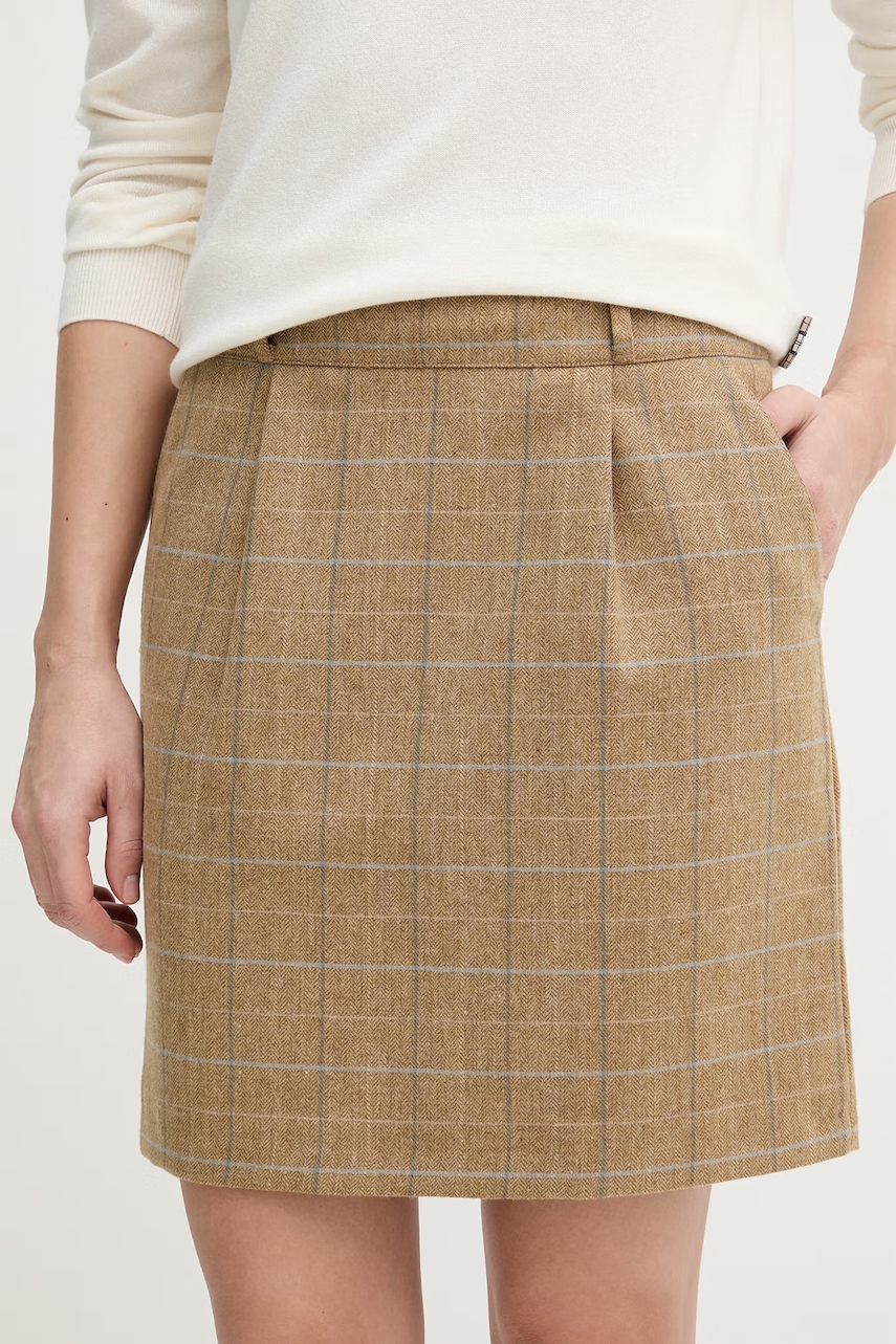 Sukně s příměsí vlny Barbour Petunia