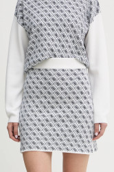 Sukně s příměsí vlny Guess AUBREY béžová barva, mini, pouzdrová, W5BD81 Z3JD2