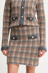 Sukně s příměsí vlny Joop! hnědá barva, midi, 30048472