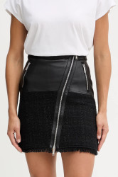 Sukně s příměsí vlny Karl Lagerfeld černá barva, mini, B1W12001