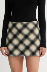 Sukně s příměsí vlny Liu Jo béžová barva, mini, MF5194 T079A