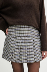 Sukně s příměsí vlny MAX&Co. modrá barva, mini, 2526106064200