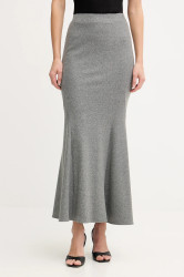 Sukně s příměsí vlny Pinko šedá barva, maxi, 106095 A2ZU