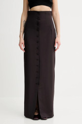 Sukně s příměsí vlny Remain hnědá barva, maxi, pouzdrová, 502472578