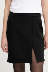 Sukně s příměsí vlny Victoria Beckham černá barva, mini, 1325WSK006593B