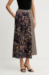 Sukně s příměsí vlny Weekend Max Mara FANALE tmavomodrá barva, midi, 2525106092600