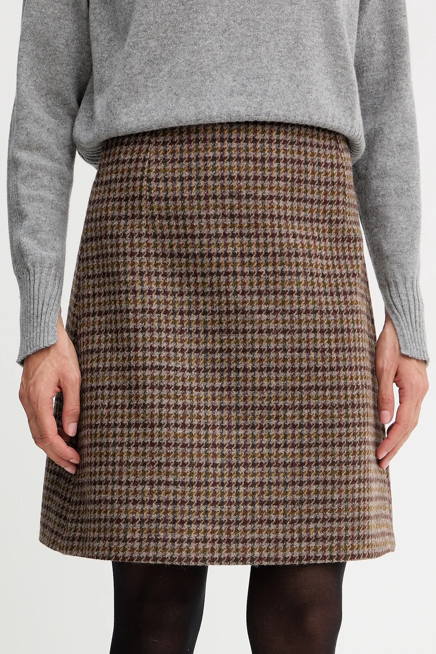 Sukně s příměsí vlny Weekend Max Mara VATA vínová barva, mini, 2525106072600