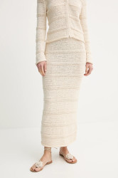Sukně Samsoe Samsoe SANETTIE béžová barva, maxi, pouzdrová, F25200127