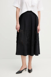 Sukně Sandro Ferrone černá barva, midi, áčková, S18XBERAKO