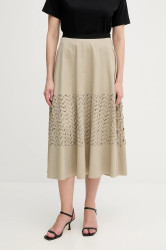 Sukně Sandro Ferrone zelená barva, midi, áčková, S18XBERAKO