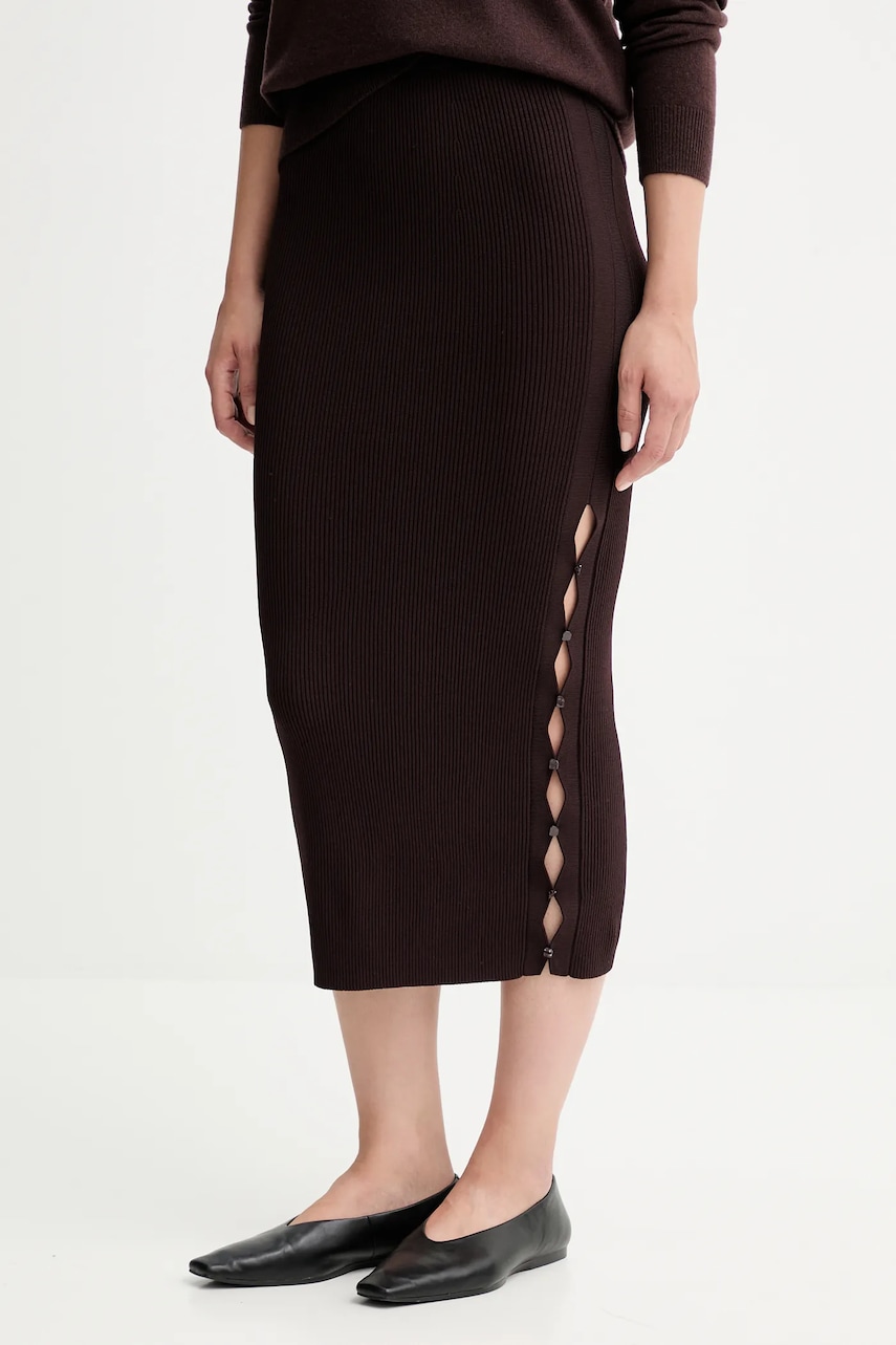 Sukně Sessun hnědá barva, 25106008