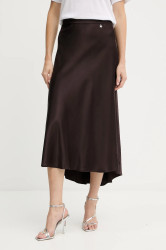 Sukně Silvian Heach FAREMI hnědá barva, midi, áčková, GPA25324LO