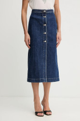 Sukně Silvian Heach SIKIM tmavomodrá barva, midi, GPA25402GO