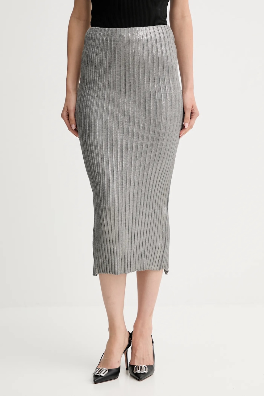Sukně Simona Corsellini stříbrná barva, midi, pouzdrová, A25CPGOP0101