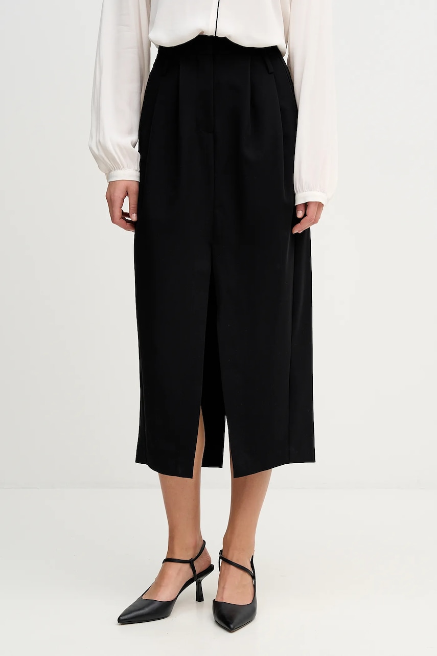 Sukně Sisley černá barva, maxi, pouzdrová, 4KVXL002W