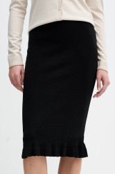 Sukně Sisley černá barva, midi, pouzdrová, 1H7PM000I